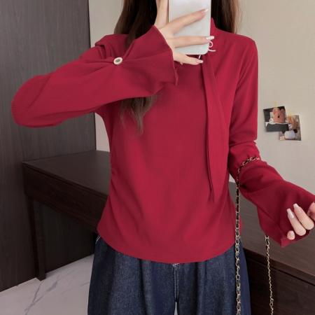 FA51157# 大码长袖加厚保暖T恤时尚减龄显瘦小众别致遮肉收腰打底衫女 服裝批發女裝批發服飾貨源