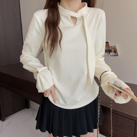 FA51157# 大码长袖加厚保暖T恤时尚减龄显瘦小众别致遮肉收腰打底衫女 服裝批發女裝批發服飾貨源