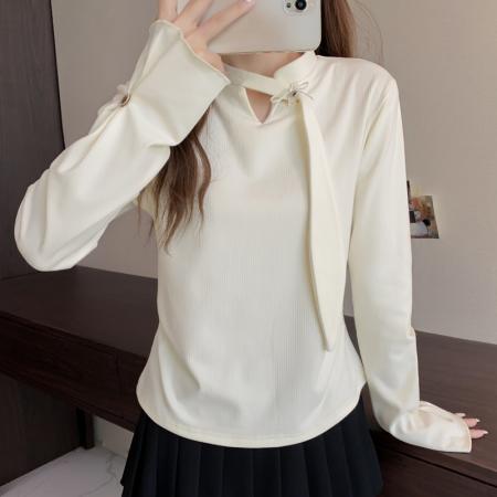 FA51157# 大码长袖加厚保暖T恤时尚减龄显瘦小众别致遮肉收腰打底衫女 服裝批發女裝批發服飾貨源