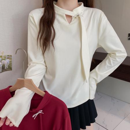 FA51157# 大码长袖加厚保暖T恤时尚减龄显瘦小众别致遮肉收腰打底衫女 服裝批發女裝批發服飾貨源