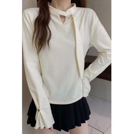 FA51157# 大码长袖加厚保暖T恤时尚减龄显瘦小众别致遮肉收腰打底衫女 服裝批發女裝批發服飾貨源