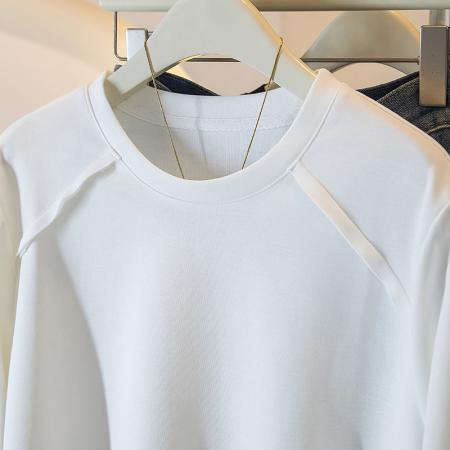 FA51171# 大码女装新款韩版胖MM高级感潮流毛毛袖中式气质显瘦修身上衣 服裝批發女裝批發服飾貨源