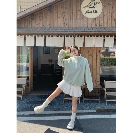 FA51176# 大码大码羊羔毛胖mm高领卫衣加厚摇粒绒上衣外套 服裝批發女裝批發服飾貨源