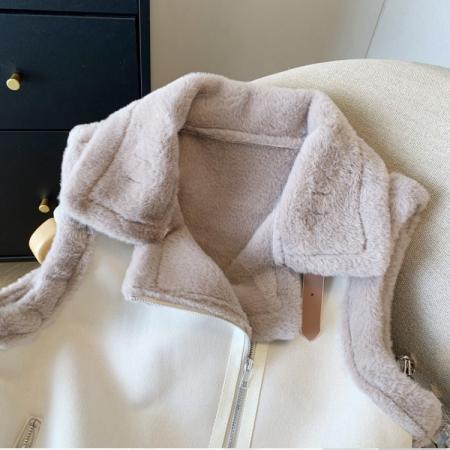 FA51181# 皮毛一体马甲女外搭穿洋气冬季加厚背心马夹羊羔绒外套 服裝批發女裝批發服飾貨源