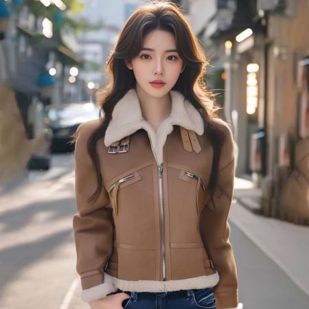 FA51184# 立领夹克冬新款宽松保暖皮毛一体加厚机车服外套 服裝批發女裝批發服飾貨源