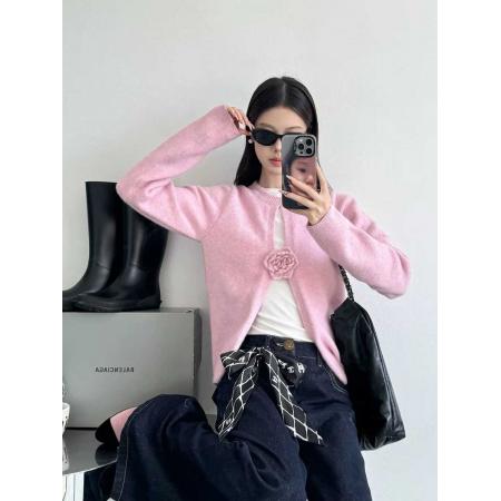 FA51215# 早秋季新款甜美温柔风简约纯色百搭短款外穿针织衫毛衣女 服裝批發女裝批發服飾貨源