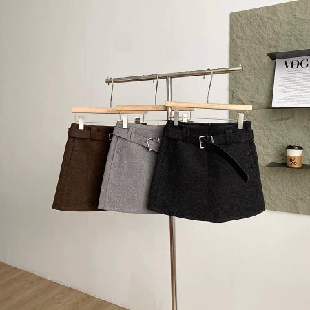 FA51223# 秋冬新款韩版简约纯色复古气质高腰A字裙遮跨修身半身裙女 服裝批發女裝批發服飾貨源