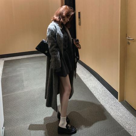 FA51224# 灰色针织套装女新款早秋小个子穿搭一整套上衣半身裙两件套 服裝批發女裝批發服飾貨源