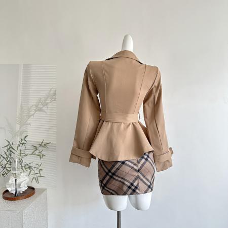 FA51252# 伦敦周末风衣短款设计感收腰显瘦气质时尚套装 服裝批發女裝批發服飾貨源