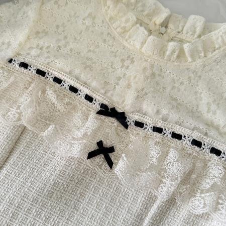 FA51253# 雪绒香榭/千金感小香风蕾丝花边精致年会连衣裙 服裝批發女裝批發服飾貨源