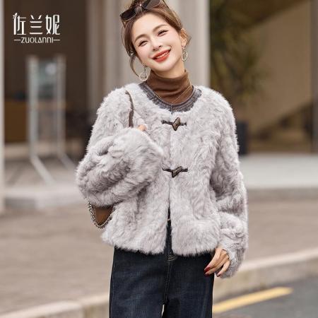 FA51271# 时尚皮草短款外套皮毛一体圆领小个子韩版洋气减龄仿羊羔毛女装 服裝批發女裝批發服飾貨源