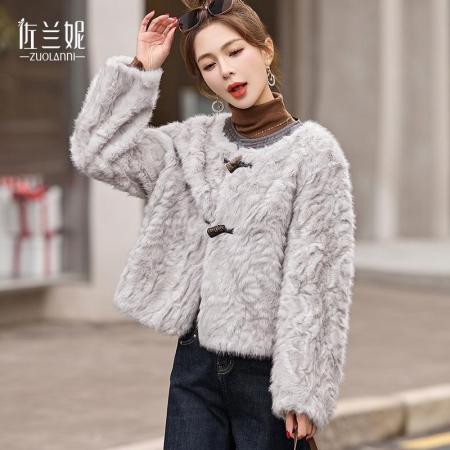 FA51271# 时尚皮草短款外套皮毛一体圆领小个子韩版洋气减龄仿羊羔毛女装 服裝批發女裝批發服飾貨源