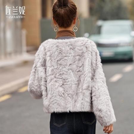 FA51271# 时尚皮草短款外套皮毛一体圆领小个子韩版洋气减龄仿羊羔毛女装 服裝批發女裝批發服飾貨源