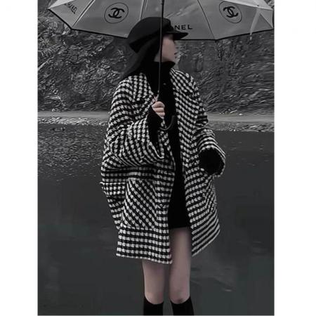 FA51272# 今年流行爆款小香风毛呢外套女秋冬新款复古时尚百搭呢子大衣 服裝批發女裝批發服飾貨源