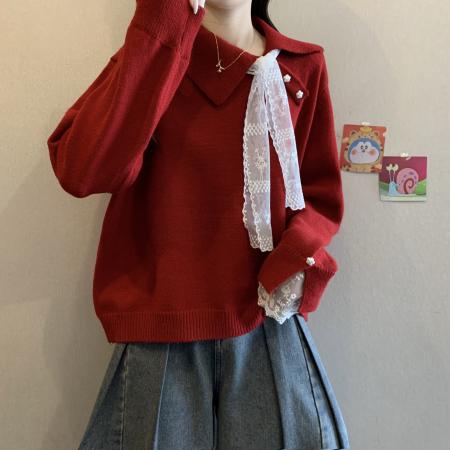 FA51276# 新款长袖宽松微胖大码女装灰色慵懒针织毛衣女秋冬设计感显瘦上衣 服裝批發女裝批發服飾貨源