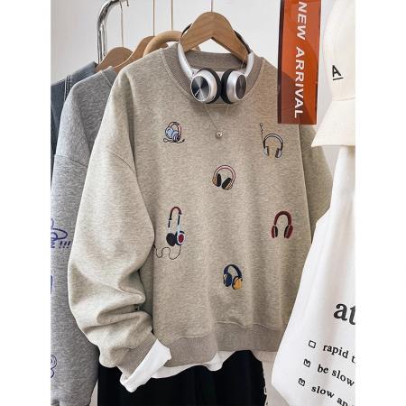 FA51282# 秋冬装卫衣女刺绣戴ins风刺绣 服裝批發女裝批發服飾貨源