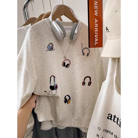 FA51282# 秋冬装卫衣女刺绣戴ins风刺绣 服裝批發女裝批發服飾貨源