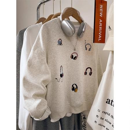 FA51282# 秋冬装卫衣女刺绣戴ins风刺绣 服裝批發女裝批發服飾貨源