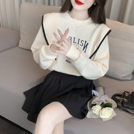 FA51293# 印花圆领卫衣女士时尚百搭长袖上衣小衫外套 服裝批發女裝批發服飾貨源