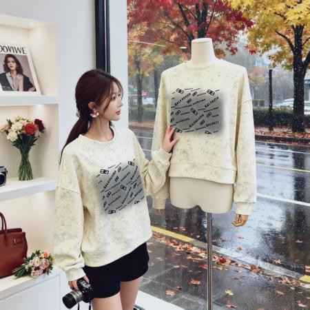 FA51334# 秋季新款韩版时尚宽松字母印花卫衣气质甜美百搭圆领上衣 服裝批發女裝批發服飾貨源