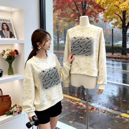 FA51334# 秋季新款韩版时尚宽松字母印花卫衣气质甜美百搭圆领上衣 服裝批發女裝批發服飾貨源