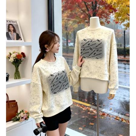 FA51334# 秋季新款韩版时尚宽松字母印花卫衣气质甜美百搭圆领上衣 服裝批發女裝批發服飾貨源