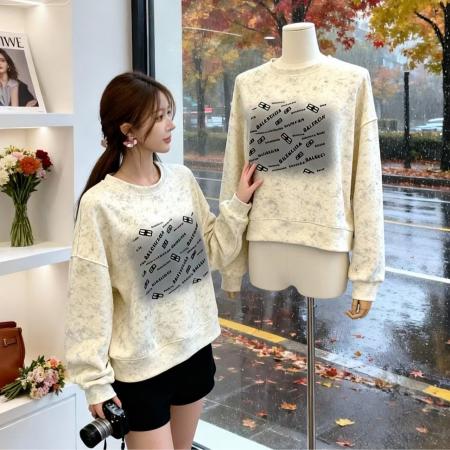 FA51334# 秋季新款韩版时尚宽松字母印花卫衣气质甜美百搭圆领上衣 服裝批發女裝批發服飾貨源