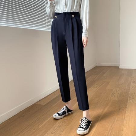 FA51346# 神裤职业西装裤休闲直筒九分裤春装新款高腰显瘦 服裝批發女裝批發服飾貨源