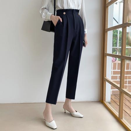 FA51346# 神裤职业西装裤休闲直筒九分裤春装新款高腰显瘦 服裝批發女裝批發服飾貨源