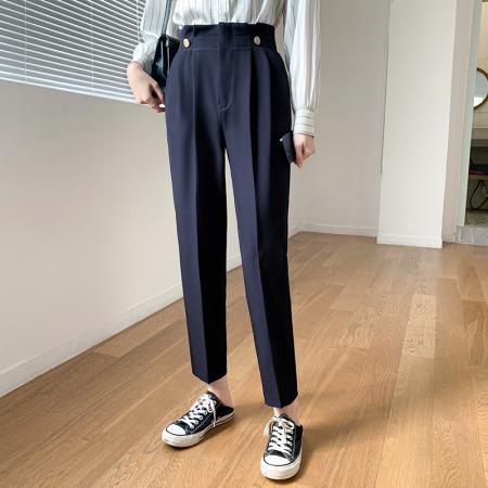 FA51346# 神裤职业西装裤休闲直筒九分裤春装新款高腰显瘦 服裝批發女裝批發服飾貨源