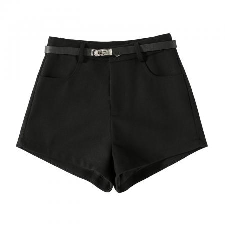 FA51394# 毛呢短裤女秋冬新款高腰外穿阔腿a字休闲直筒打底靴裤 服裝批發女裝批發服飾貨源