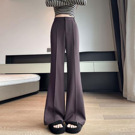 FA51395# 西装微喇裤女秋季高腰显瘦垂感喇叭裤休闲直筒拖地马蹄裤 服裝批發女裝批發服飾貨源