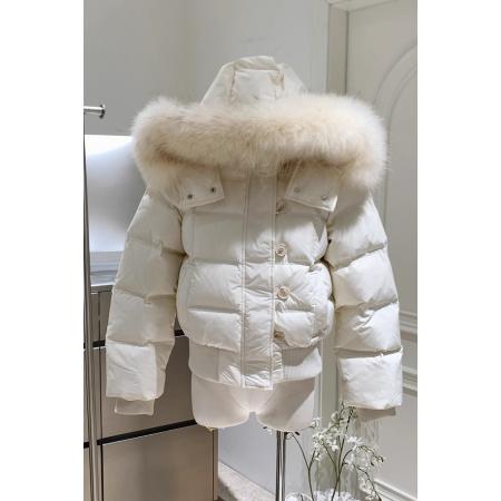 FA51396# 网红尹千金同款可拆卸帽芬兰雪境纯色连帽大毛领棉袄学生外套棉服 服裝批發女裝批發服飾貨源