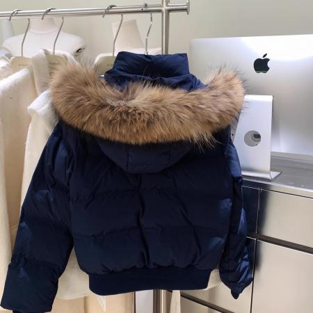 FA51396# 网红尹千金同款可拆卸帽芬兰雪境纯色连帽大毛领棉袄学生外套棉服 服裝批發女裝批發服飾貨源