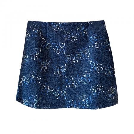 FA51407# 毛呢绣花短裙女半身裙子冬季新款高腰显瘦防走光包臀a字裙潮 服裝批發女裝批發服飾貨源