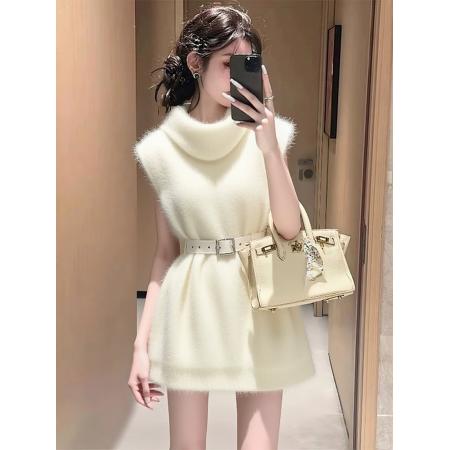 FA51445# 连衣裙冬季优雅超好看针织裙舒适亲肤显瘦裙子女 服裝批發女裝批發服飾貨源