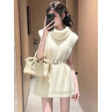 FA51445# 连衣裙冬季优雅超好看针织裙舒适亲肤显瘦裙子女 服裝批發女裝批發服飾貨源