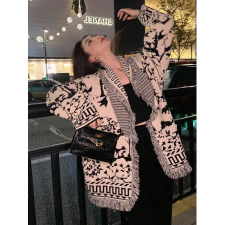 FA51451# 针织毛衣女韩版气质小香风针织开衫外套复古设计感小众流苏毛衣 服裝批發女裝批發服飾貨源