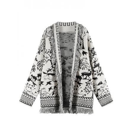 FA51451# 针织毛衣女韩版气质小香风针织开衫外套复古设计感小众流苏毛衣 服裝批發女裝批發服飾貨源