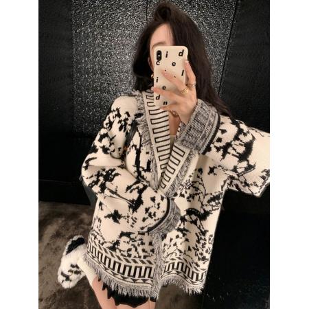 FA51451# 针织毛衣女韩版气质小香风针织开衫外套复古设计感小众流苏毛衣 服裝批發女裝批發服飾貨源