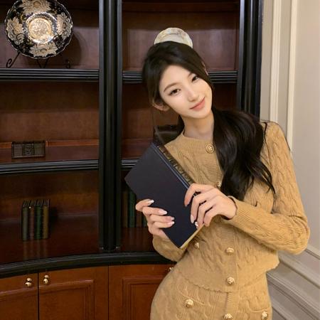 FA51472# 针织套装女秋冬高级感气质修身针织衫+包臀半身裙两件 服裝批發女裝批發服飾貨源