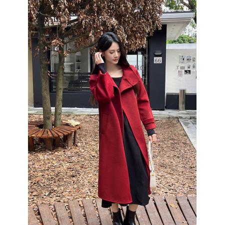 FA51493# 韩系网红款秋冬款双面呢绒大衣/毛呢外套简约又时尚呢子大衣/外套 服裝批發女裝批發服飾貨源
