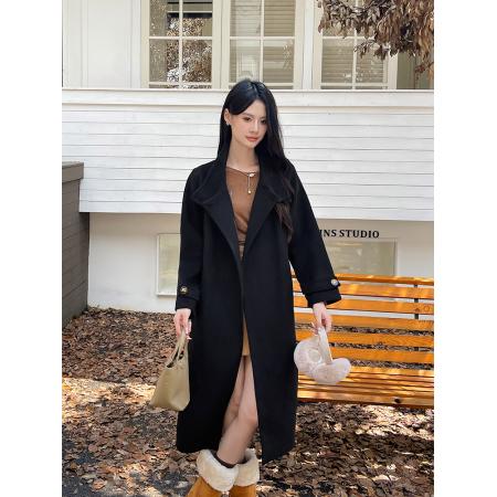 FA51493# 韩系网红款秋冬款双面呢绒大衣/毛呢外套简约又时尚呢子大衣/外套 服裝批發女裝批發服飾貨源