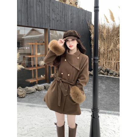 FA51505# 冬季保暖加厚毛呢外套女装新款毛袖大衣外套爆款 服裝批發女裝批發服飾貨源