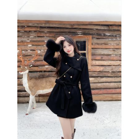 FA51505# 冬季保暖加厚毛呢外套女装新款毛袖大衣外套爆款 服裝批發女裝批發服飾貨源