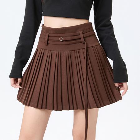 FA51516# 韩版毛呢百褶半身裙女秋冬学院风高腰显瘦防走光A字短裙 服裝批發女裝批發服飾貨源