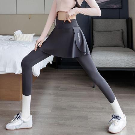 FA51536# 大码胖mm假两件鲨鱼裤裙屁帘女冬季加绒女高腰薄款健身打底裤 服裝批發女裝批發服飾貨源