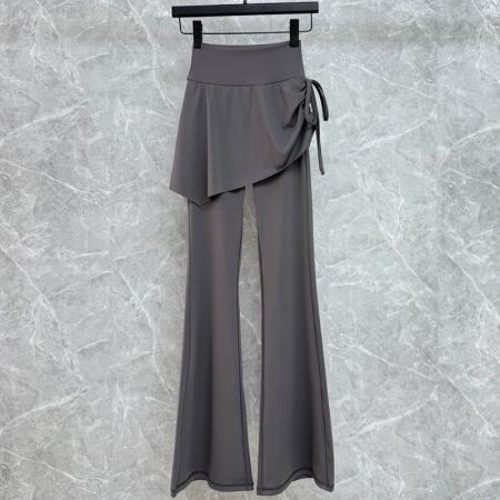 FA51537# 新款假两件高腰运动女裤提臀裤裙喇叭健身遮胯显瘦瑜伽微喇裤 服裝批發女裝批發服飾貨源