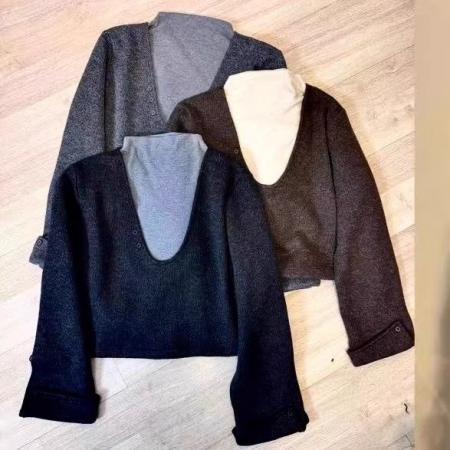 FA51542# 韩系假两件背心拼接长袖T恤女秋季新款叠穿休闲显瘦上衣女潮 服裝批發女裝批發服飾貨源