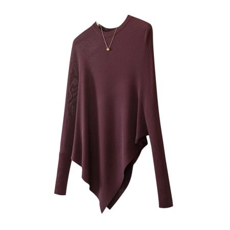 FA51549# 大码女装早春新款设计感宽松百搭氛围感时尚圆领针织衫 服裝批發女裝批發服飾貨源